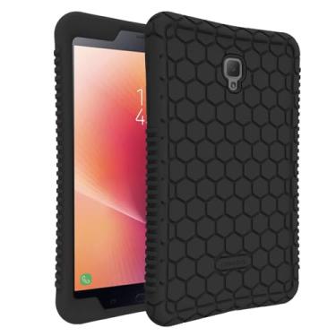 Imagem de Capa de silicone Fintie para Samsung Galaxy Tab A 8.0 2017 modelo T380/T385, capa de silicone leve à prova de choque [antiderrapante] [compatível com crianças] para Galaxy Tab A 8.0 polegadas SM-T380/T385 versão 2017, Preto