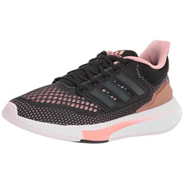 Imagem de adidas Tênis de corrida feminino Eq21, Núcleo preto/cinza seis/malva maravilha, 5