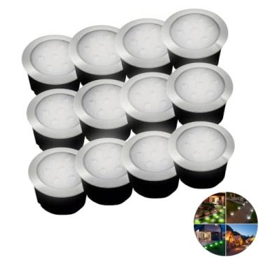 Imagem de Kit 12 Spot Balizador Grama Jardim Piscina 7w 6500k Led Embutir Para Solo Prova Dágua