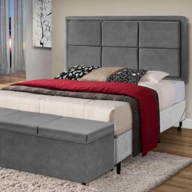 Imagem de Painel Quarto Lais 6746 Casal 140cm - ESTOFADOS JATAI, Cinza