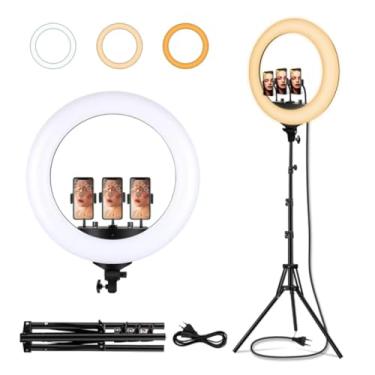 Imagem de Ring Light Led Grande Iluminador 45W 18 Polegadas + Tripé + 3 Suportes