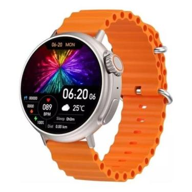 Imagem de Relógio Inteligente Smartwatch Laranja Ultra 9 Pro Redondo Modelo Novo