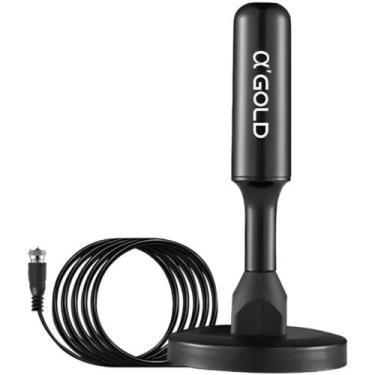 Imagem de Antena Digital TV Interna Externa Amplificada HDTV 4K UHF VHF FM Resis