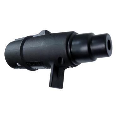 Imagem de Tomada Engate Redonda 7 Polos Macho (Movel) Nylon Preto Bivolt 12/24V 