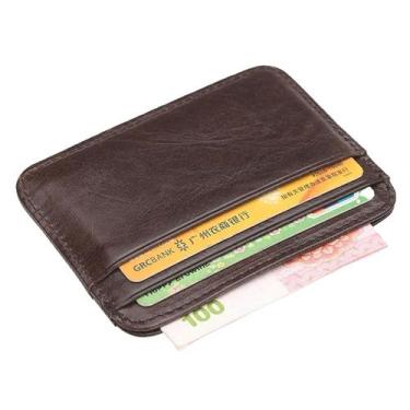 Imagem de Carteira Porta Cartão Slim Fina Pequena Luxo Couro compacta - SWG, Mar