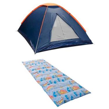 Imagem de Kit Barraca Panda 2P Nautika + Colchonete Solteiro 190x60cm