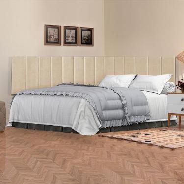 Imagem de Cabeceira em L para quarto casal cama box - proteção estofada lateral 