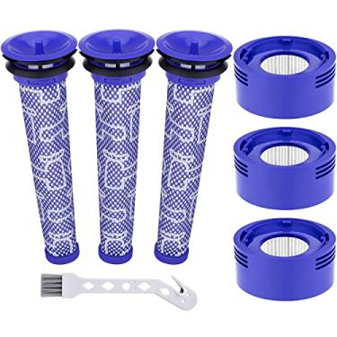 Imagem de Leadaybetter Para filtro de substituição Dyson V8 V7 V8 SV10 Animal Motorhead Absolute aspirador sem fio, 3 filtros de motor e 3 kits de filtros pré-HEPA, peças de substituição # DY-96566101 e