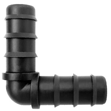 Imagem de 20 conectores de mangueira de irrigação por gotejamento, cotovelo preto, aplicável a mangueira de 1/2 polegada (16 mm), com conector farpa