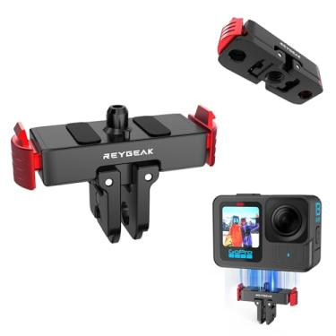 Imagem de REYGEAK Base de liberação rápida para GoPro Hero 13, interface magnética de garras duplas, adaptador de câmera de montagem de alumínio com parafuso de 1/10.2 cm, acessórios para câmera adaptador de