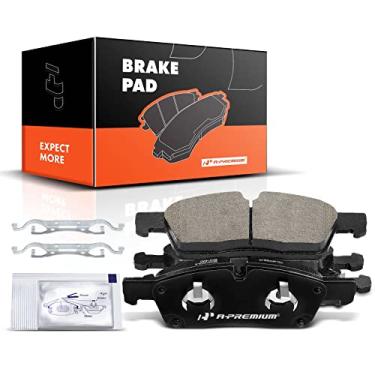 Imagem de A-Premium Conjunto de pastilhas de freio a disco de cerâmica frontal compatível com modelos Dodge e Jeep - Durango 2011-2020, Grand Cherokee 2011-2016, com ferragens, 4 peças