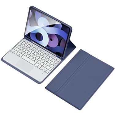 Imagem de Teclado BT sem fio Teclado USB com estojo protetor de couro PU para tablet Compatível com iPad Air2 9,7 pol./ iPad 9,7 pol. / iPad 9,7 pol. / iPad Pro 9,7 pol./604(Roxo,TP-1029)