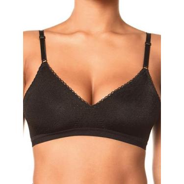 Imagem de Sutiã sem aro e sem bojo poás demillus 61411, Preto, 46