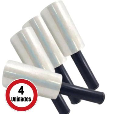 Imagem de 4 Rolos de Bobina Filme Plastico Strech com cabo - SM