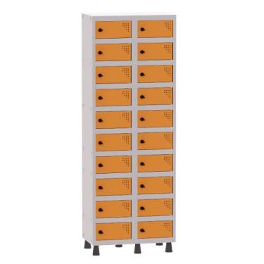 Imagem de Armário Porta Objetos de Aço 2 Vãos 20 Portas Pitão Pandin 1,90 m Cinz