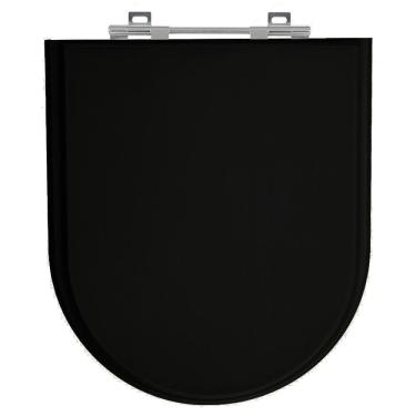 Imagem de Assento Laqueado Duomo Plus Preto Tampa Para Vaso Deca Mdf