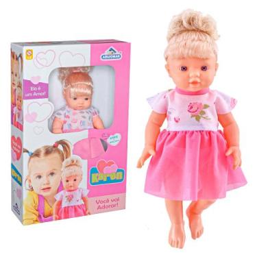 Imagem de Boneca Karen Fala 30 Frases Menina 34 Cm Interativa Em Vinil - Adijoma