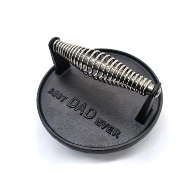 Imagem de JNXHON Kitchen Tools Best DAD Ever Prensa para churrasqueira de ferro fundido para serviço pesado, prensa de hambúrguer, prensa de bacon, prensa de churrasco, prensa de carne, hambúrguer, prensa plana