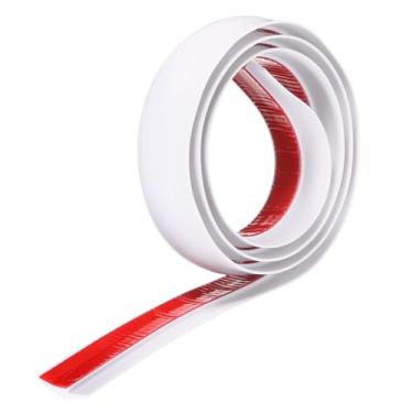 Imagem de HARFINGTON Faixa de transição de piso 3 cm 1 m autoadesiva PVC tapete para azulejo acabamento de borda de transição tira de cobertura para pisos irregulares altura 3 mm, branca
