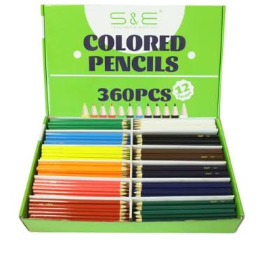 Imagem de S & E TEACHER'S EDITION Conjunto de lápis de cor, 360 peças, lápis de colorir, lápis de desenho para esboço, chumbo de madeira, presentes de Natal de volta às aulas