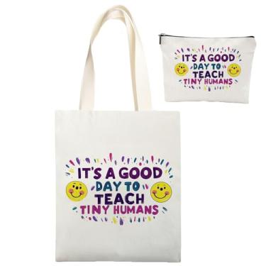 Imagem de AOKILOM Presentes de agradecimento de professores para mulheres, sacola de lona com bolsa de maquiagem, presentes de agradecimento ao professor de estudante, Tecnologia, Standard