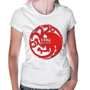 Imagem de Baby Look Fire and Blood Targaryen - Foca na Moda, Branco, P
