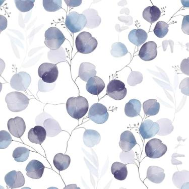 Imagem de Papel de parede roxo para descascar e colar papel de parede floral branco vintage papel de parede de vinil revestimento de bancada de cozinha autoadesivo folha grossa papel de contato para armários