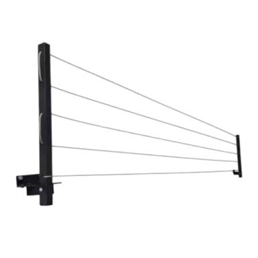 Imagem de Varal de Parede Retrátil, 5 Cordas, 20 Metros, Kit Completo com Parafusos