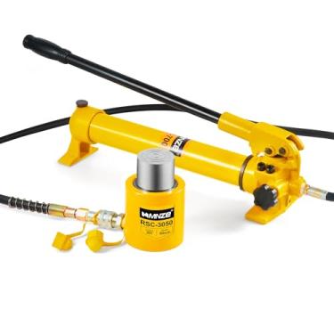 Imagem de MMNZE Conjuntos De Macacos Hidráulicos De Cilindro Hidráulico De 2 Tempos 30T Porta Power Ram Jack Kits Cilindro De Elevação De Ação Simples Retrai Automaticamente Com Bomba Hidráulica Manual Cp-700