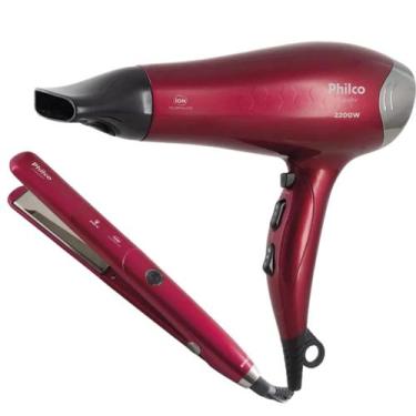 Imagem de Kit Secador + Prancha Cherry Tourmaline Íon Philco