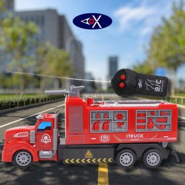 Imagem de Caminhão Bombeiro Controle Remoto Brinquedo Carrinho Menino - Well kid
