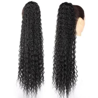 Imagem de Rabo de Cavalo Com cordão Bio Vegetal 80cm Preto - GM HAIR