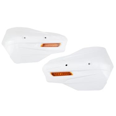 Imagem de Protetores de mão para bicicleta suja, protetor de mão de motocicleta com pisca-pisca laranja substituição para XC-PRO X3 Enduro Race-Branco