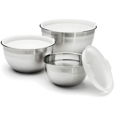 Imagem de Conjunto de 3 Bowls, Aço Inox, Com tampas, Cuisinart - 1,8L, 3,8L e 4,5L
