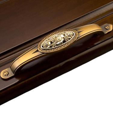 Imagem de Puxadores de porta de guarda-roupa vintage antigos, liga de zinco, cerâmica, puxadores de gaveta, estilo, puxadores de móveis, ferragens, prata antiga, 128 mm