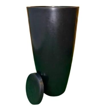 Imagem de Vaso De Planta Grande Cone Brilhante Luxo Decorativo Gg (preto)