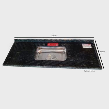Imagem de Pia de Cozinha Granito 120cm Standard Cuba Simples l. A. Pias e Granitos