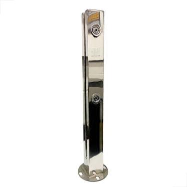 Imagem de Coluna Torre Guarda Corpo Inox 2 Furo 400mm Base 40mm Polido - Fast Vi