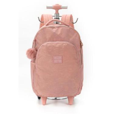 Imagem de Mochila com Rodinhas e Alças Crinkle Nude Up4You - Luxcel
