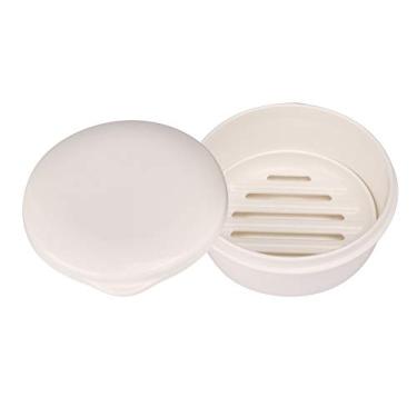 Imagem de Recipiente de Sabonete de Viagem Formato Redondo Compacto Caixa de Sabonete Prato Suporte de Barra de Shampoo Com Tampa de Placa de Drenagem para Chuveiro, Acampamento