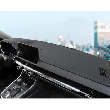 Imagem de REPOYUL Apto para Honda CR-V 2025 2024 2023 painel preto capa de console central protetor de painel protetor protetor de almofada de microfibra borda atualizada (com HUD, linha preta)