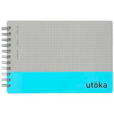 Imagem de Maruman N461-52 Caderno Utoka, caderno anel, tamanho de bolso, pautado de 0,2 polegadas (4 mm), azul claro