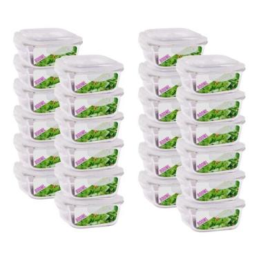 Imagem de Pote Vidro Hermético Marmita Mantimento Tampa 800ml 24 unida - QUALITY