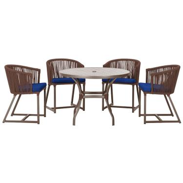 Imagem de Mesa com 4 Cadeiras de Jantar Roma 100cm e Noronha em Aluminío