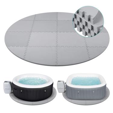 Imagem de tonchean Tapete redondo para banheira de hidromassagem de 1,27 cm para banheira inflável, base de almofada de hidromassagem para banheira inflável 1,27 cm de espessura de espuma EVA para banheiras de