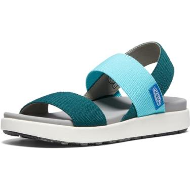 Imagem de KEEN Sandália feminina Elle com tira traseira casual plataforma aberta, Musgo Marinho e Ipanema, 5.5