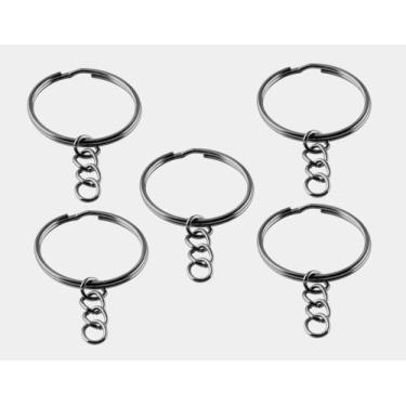 Imagem de Argola De Chaveiro Inox Pct 100 Uni 0,25Mm Com Corrente - Pca Bijuteri