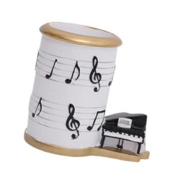 Imagem de IEUDNS Porta-pincel de maquiagem, porta-lápis e canetas, linha de notas, decoração nórdica para mesa, caixa de armazenamento para canetas, para casa, quarto, Preto