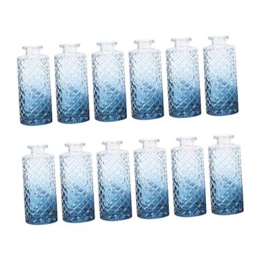Imagem de Ｂｅｓｇａ 12 peças de vasos de vidro para plantas, mini vasos de flores modernos, arranjos de flores para exibição em armários de sala de chá e escritório, Azul Gradiente