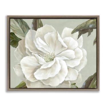 Imagem de Stupell Industries Design de arte de parede em tela flutuante marrom floret rosa branca por Alex Black, 80 x 63 cm